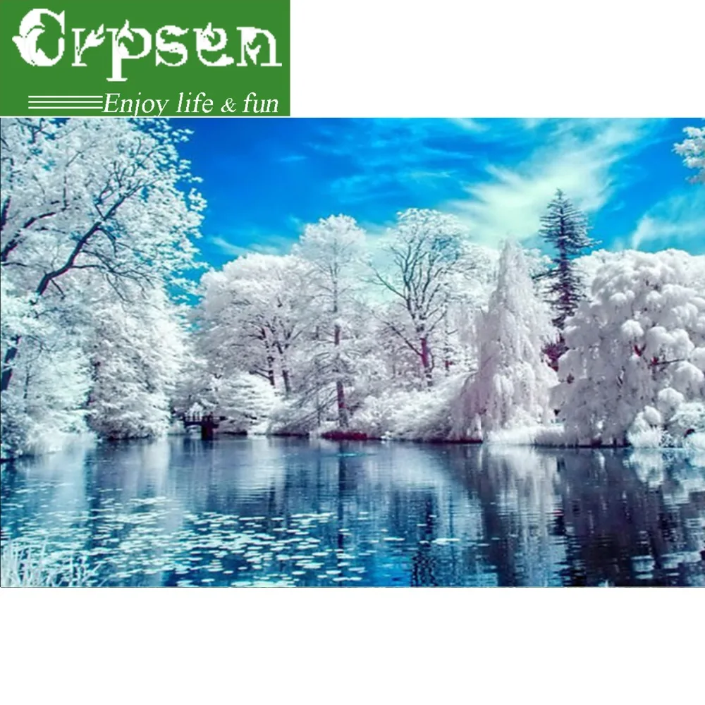 

5D DIY Embroidery Diamond Painting Square Full Reflection of Lake Home Decor Crafts&Sewing Needlework Wall Painting,Arts