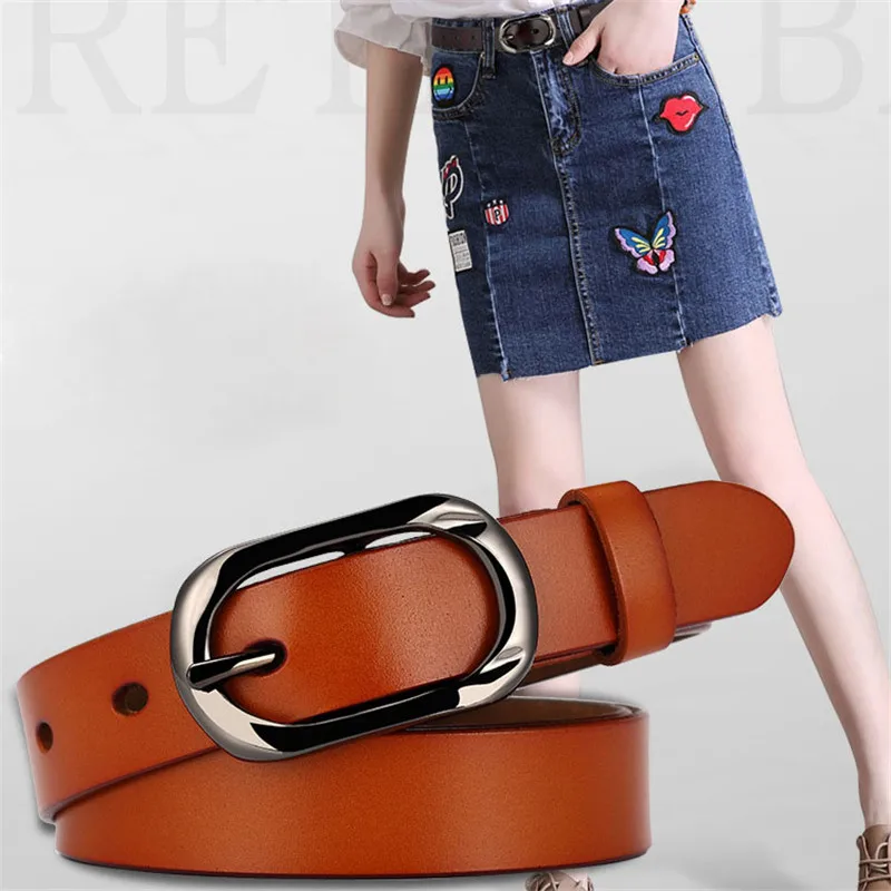 

Fashion Women's Belts Genuine Leather Brand Straps Female Pin Buckles Vintage for Jeans Skirt Waistband Belts Ceinture Femme