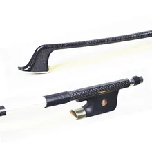 3/4 NEW SILVER BRAIDED Carbon Fiber Double Bass Bow FRENCH! High Density Ebony Frog and Stunning Unbleached Mongolia Horse Hair