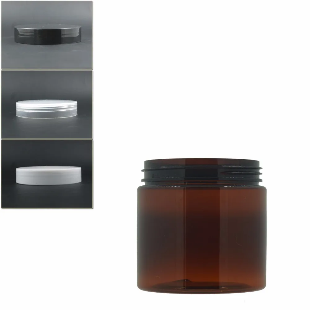 

10pcs/lot 200ml amber round pet jar bottle container with transparent/white plastic lids for Cosmetic,food, drug,Packaging,