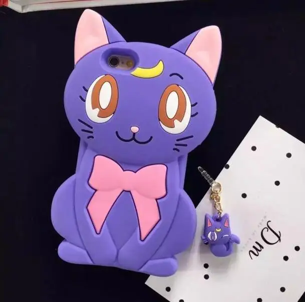 

SBK- Three-dimensional Butterfly Knot Luna Cat Apple 6plus Mobile Shell Silicone Cartoon Beauty Soldier Applicable to iphonex