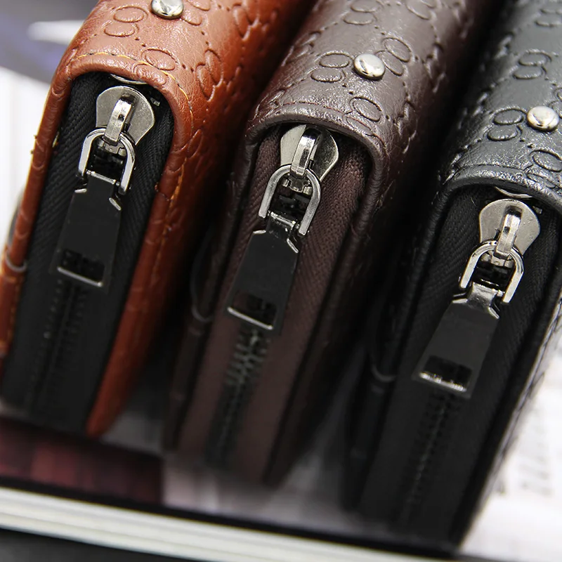 MenBense Functional Long Business Wallet Leather Zipper Purse Large Capacity Male Card Holder Clutch Bag Wrist wallets 888-5