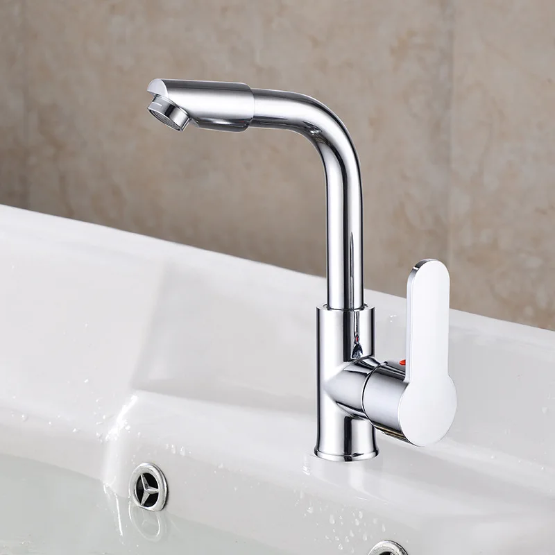 

Modern Kitchen Mixer Tap 360 Rotation Spout Polished Single Handle Wash Basin Faucet For Bathroom Deck Mounte torneira cozinha