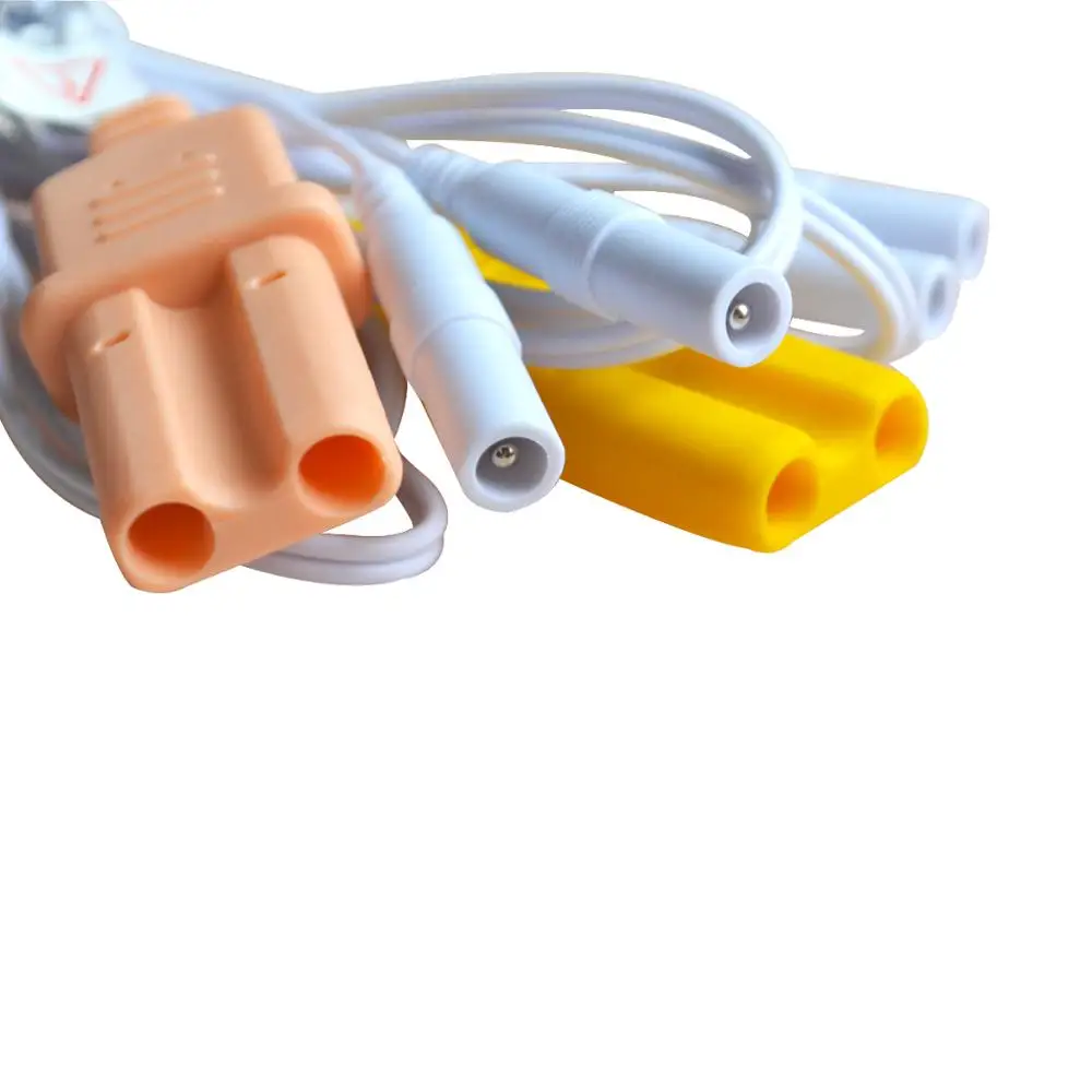 2 шт. электродный кабель провод для XFT 120C+ тренажер для оказания первой помощи Подключите тренажер для оказания первой помощи и AED патчи розовый оранжевый
