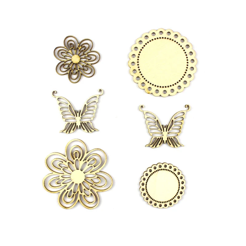 

Rosemary stamps 6pcs/lot Wooden Butterfly Shapes Embellishment Ornament for Scrapbooking Card Wall Hanging DIY Craft Decoration