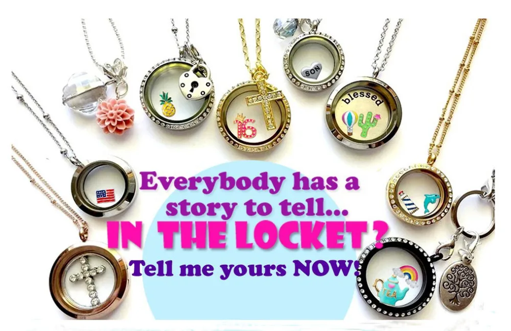 floating lockets necklaces
