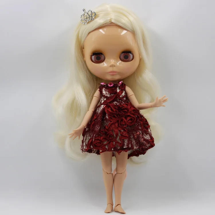 

DayTakar Blyth cloth doll joint body rice white long curly hair cloth suitable for changing baby