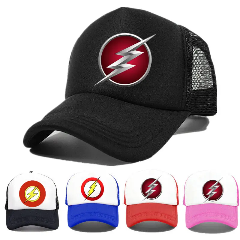 

The flash logo mesh cap adjusted Snapback men hat summer Trucker Mesh Net Cap for Men woman