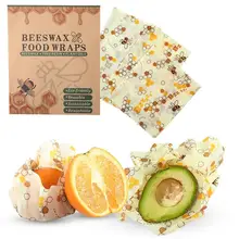 3 шт./компл. многоразовые пчелиный воск ткань сарановая упаковка для пищевых продуктов свежий сумка для хранения крышка стрейч Еда пчелиный воск Обёрточная бумага Кухня инструмент BP001
