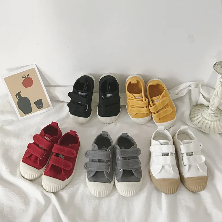 

Children's Canvas Shoes Toddler Boys and Girls Magic Stickers Shoes New Enfant Casual Sport Girl Shoes Kids Breathable Sneakers
