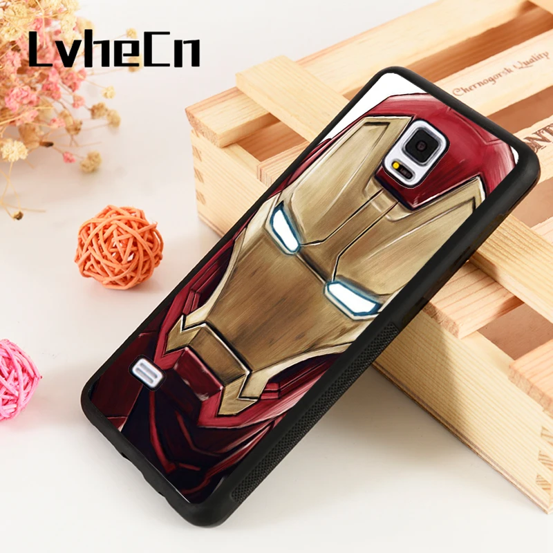 

LvheCn S3 S4 S5 Phone Cover Case For Samsung Galaxy S6 S7 S8 S9 egde plus Note 4 5 8 9 Silicon Iron Man Marvel Superhero Artwork