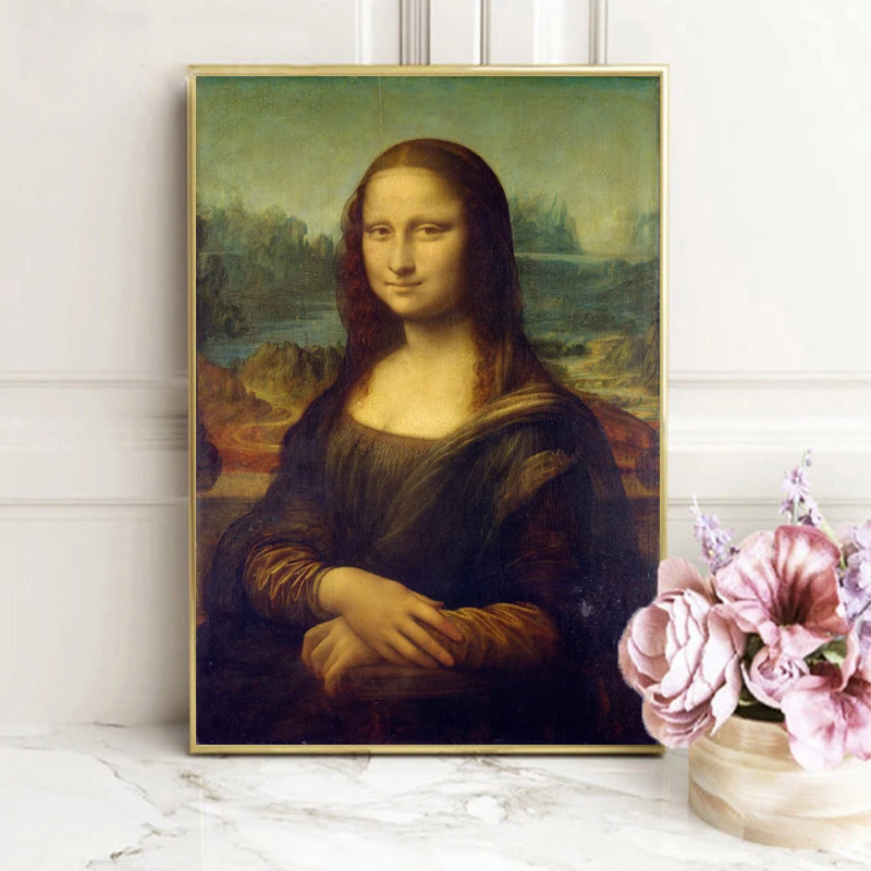 Италия известный художник Leonardo Da Vinci's Mona Lisa плакаты Печать на холсте стены искусства холст живопись для гостиной домашний декор