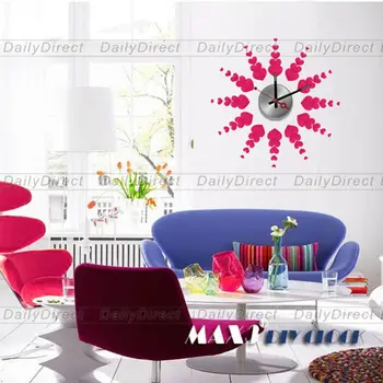 

1x Wholesale Large Heart Shape DIY Home Decor Frameless Wall Clock Vinyl Sticker Design Decal10A004 MAX3 Brand Room Decors