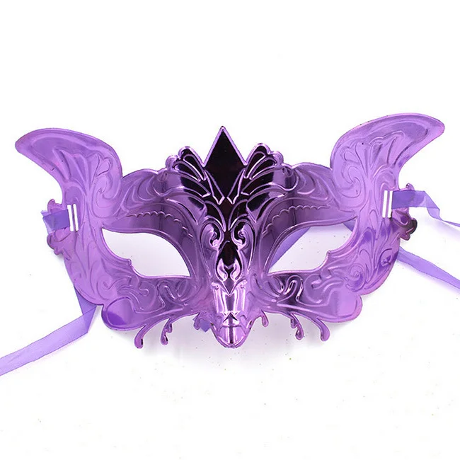 Purple Yellow Fox Mardi Gras Masquerade Mask Party Mask