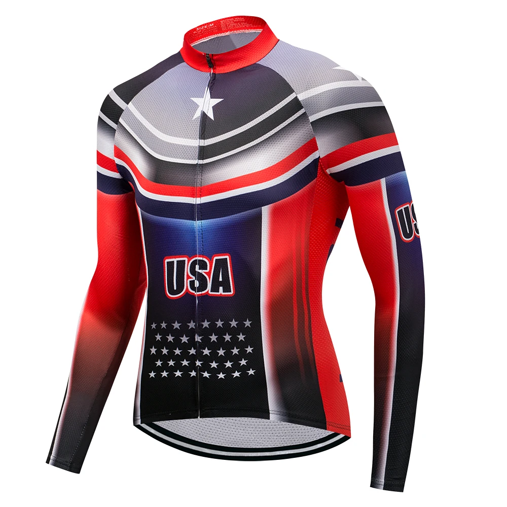 Buy USA Bike Long jersey Men Cycling clothing Male MTB