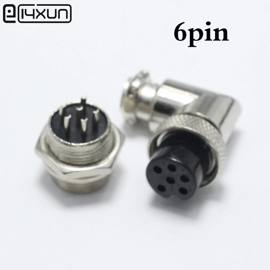 1set GX16 6 Pin Male & Female Diameter 16mm 6P Wire Panel Connector ...
