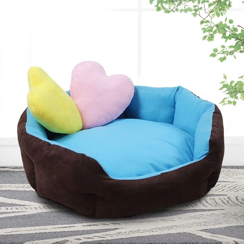 

WHISM 3 Sizes Heart Shape Dog Bed Soft Warm Waterproof Mat for Small Medium Dog Autumn Winter Pet Beds Dog House Cat Bed