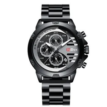 

BIDEN mens watches quartz stainless steel casual man wristwatches Multifunction clocks calendar Citizen movement Sony battery