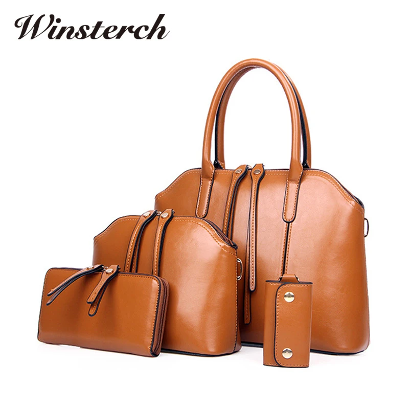 2017 Women font b Handbags b font font b Sets b font Vintage PU Leather Female