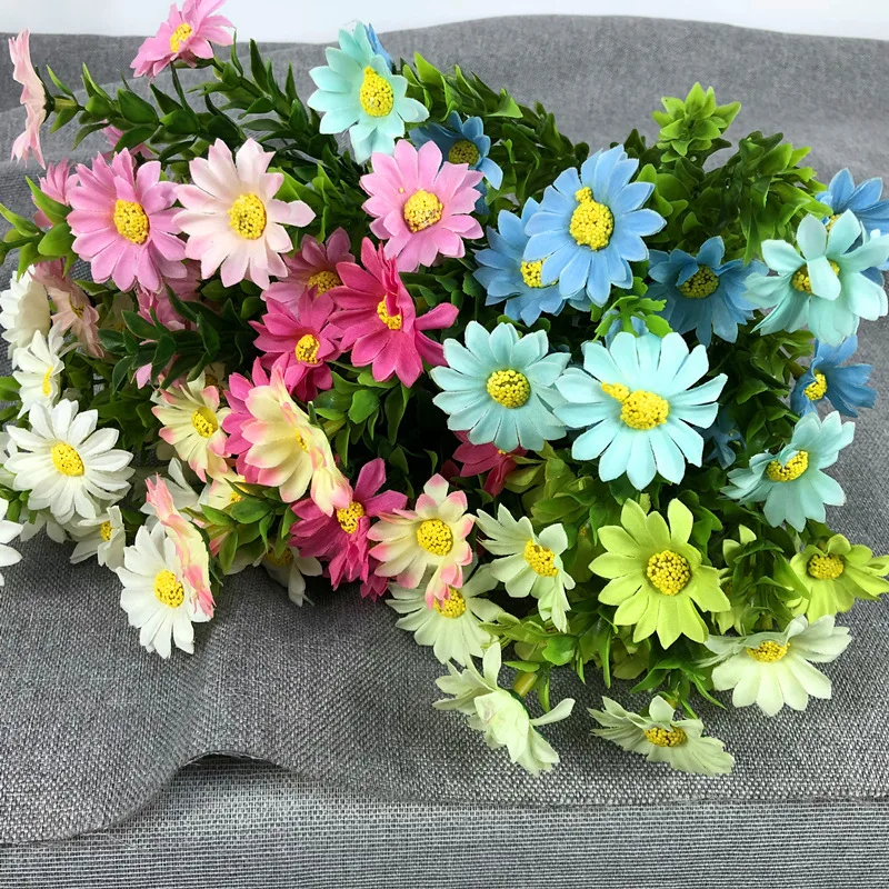 sunflower artificial flower Simulation small branch cosmos silk sunflowers home wall hanging decoration (3)