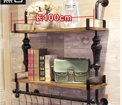 High-end solid wood clothing store display rack. Upper wall side hanging. Children's wear clothes rack..061