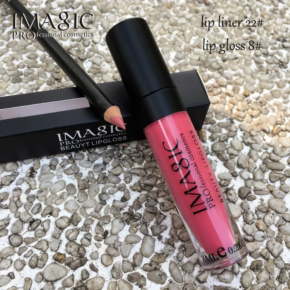 9Colors IMAGIC Lip Gloss Waterproof Matte Liquid Lipstick Strawberry Long Lasting Lip Kit as pencil for lips Makeup