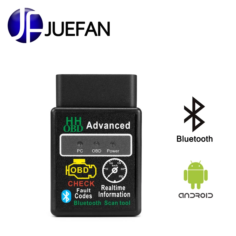 JUEFAN Bluetooth сканер автомобильный диагностический инструмент elm327 2,1 Версия obd2 OBD II для Android elm 327 Автомобильный сканер кода easydiag