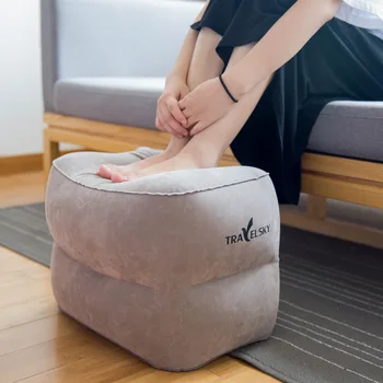 

New One/Two Valves Adjustable Height Inflatable Travel Pillow Kids Flight Footrest Pillow Foot Pad officeFeet Rest Cushion P164