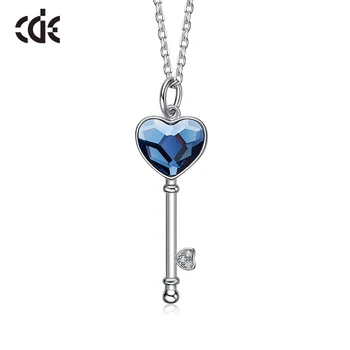 

CDE Heart Pendant Necklace Embellished with crystals from Swarovski 925 Sterling Silver Necklace For Women Sterling Jewelry Gift