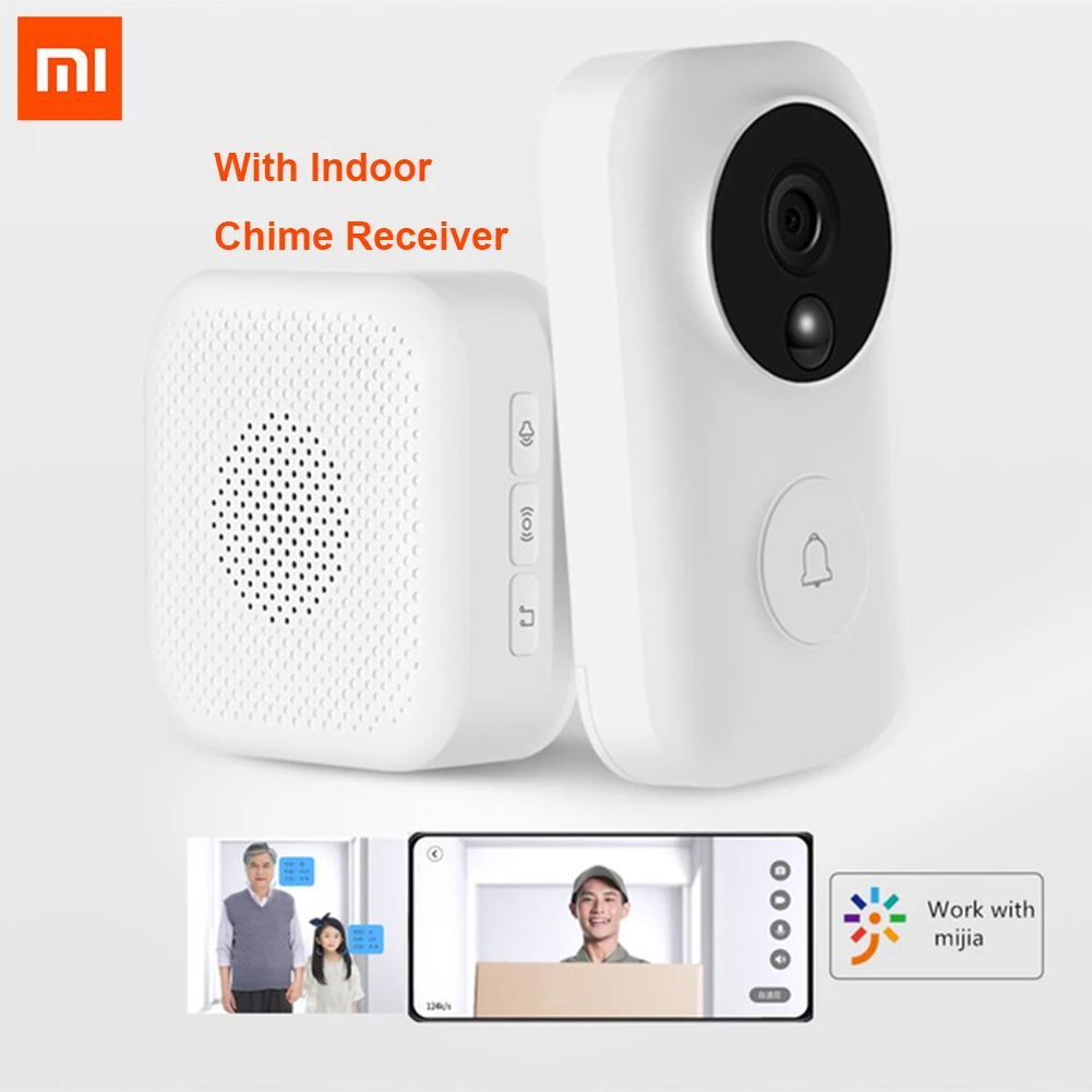 Xiaomi Zero видео дверной звонок набор AI распознавание лица 720P ИК Ночное Видение Обнаружение движения SMS Push домофон Облачное хранилище