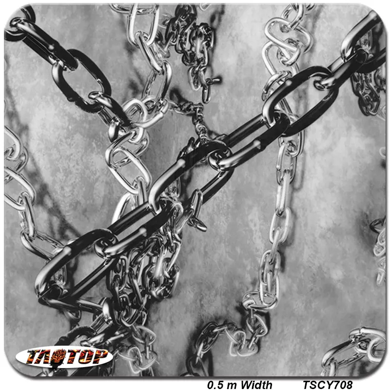 

iTAATOP TSCY708 0.5m *2M black Shackle hydrographic film water transfer printing film hydro dipping film