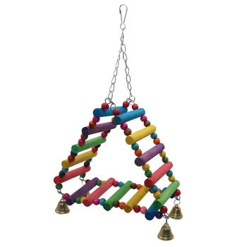 1 pcs Bird Cage Bird Toys Accessories Colorful Solid Wood Bird Chew Toy Parrots Toys Accessory Standing Chews Birds Nest 1