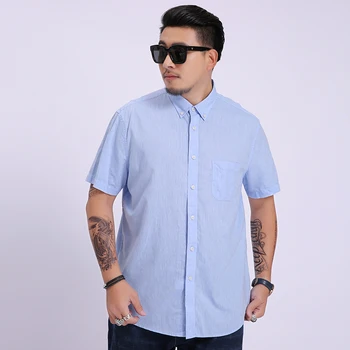 

10XL 8XL 6XL 5XL 2018 Summer New Men Shirt Fashion Plaid Printing Male Casual Short Sleeve Shirt Large Size Brand Men's Clothing