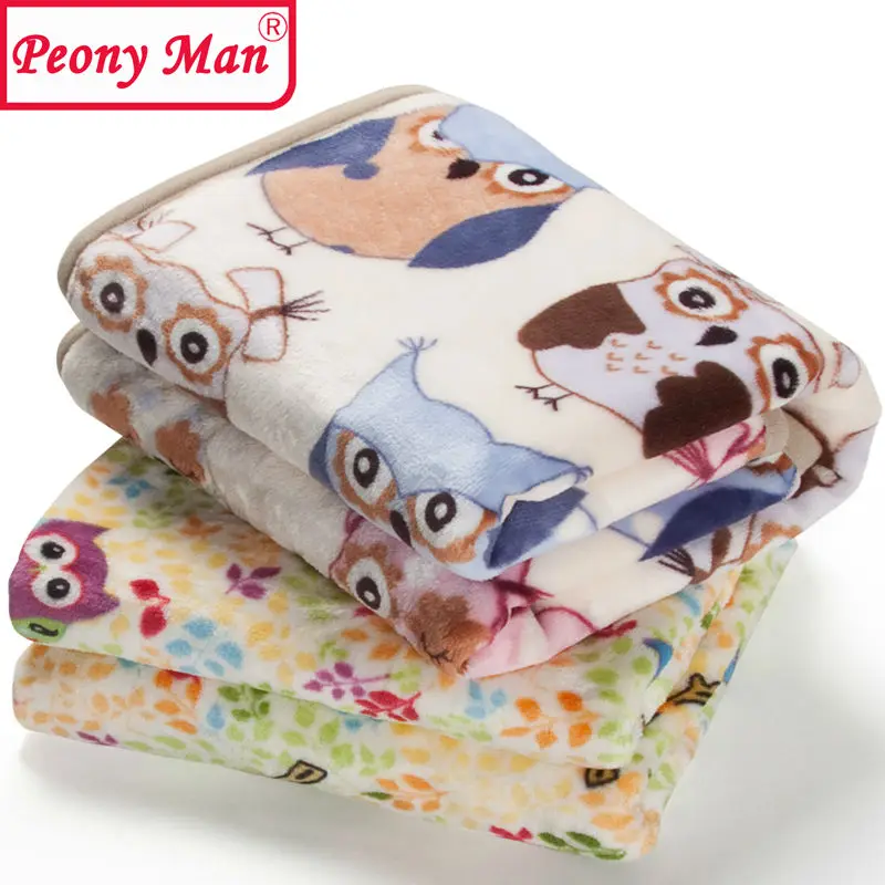 

High Quality Baby Blanket Cartoon 80x100 Cobertor Aircon Child Sheet Thick Warm Peony Man Blankets Super Soft Flannel Fleece