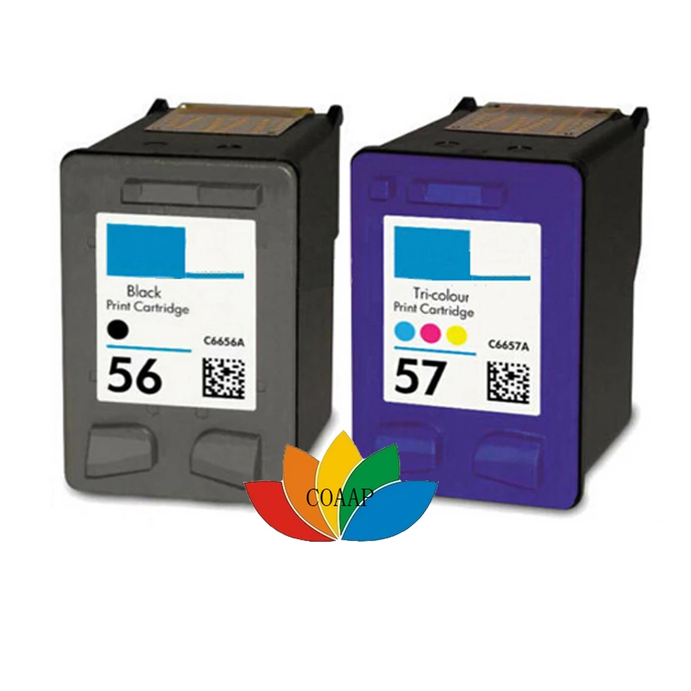 

2pk Replacement ink cartridge for HP 56 57 Refilled for Deskjet 450Cbi 450Ci 450wbt 5650 5652 5550 5160 9600 9650 9680 Printer