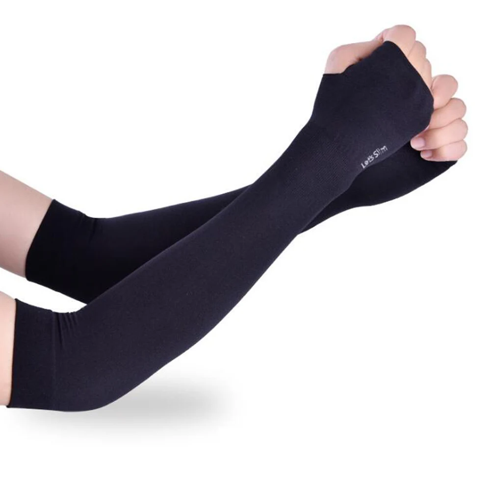 Unisex Long Gloves Sun UV Protection Hand Protect Cover Arm Ice Silk Sunscreen Sleeves Outdoor Arm Warmer Half Finger Sleeves