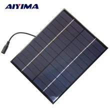 AIYIMA 5W 12V Solar Panel Polycrystalline 210*165 Solar Cell Battery Module Polycrystalline DIY Solar Power System +DC output