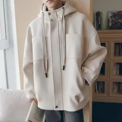 2018 оригинальная верхняя одежда оверсайз шерстяная шляпа Свободные пиджаки повседневные куртки в уличном стиле теплая однотонная ветровка