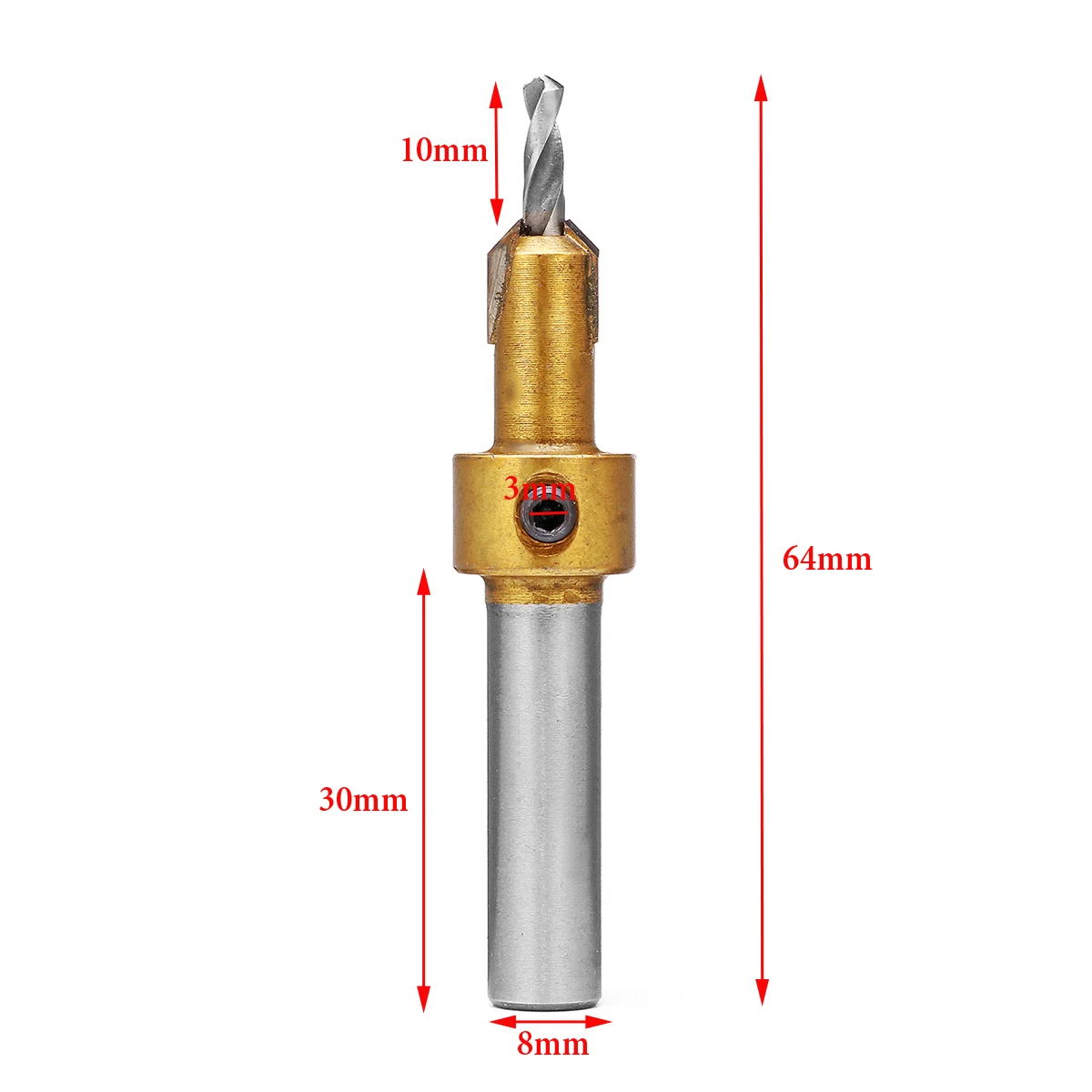 Крошечное сверло из быстрорежущей стали для дерева, деревообрабатывающий зенковочный сверло, набор винтовых резчиков 3 мм x 8 мм, хвостовик для металла, дерева, сплава