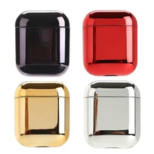 С гальваническим покрытием Жесткий Чехол для наушников для Apple Airpods защитный чехол золотая коробка анти-осень универсальный чехол для Airpods 2 1