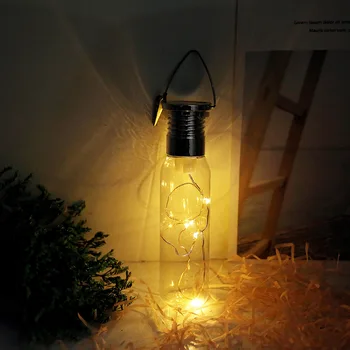 

Solar LED copper wire bottle hanging light Home garden decoration hanging light Night light