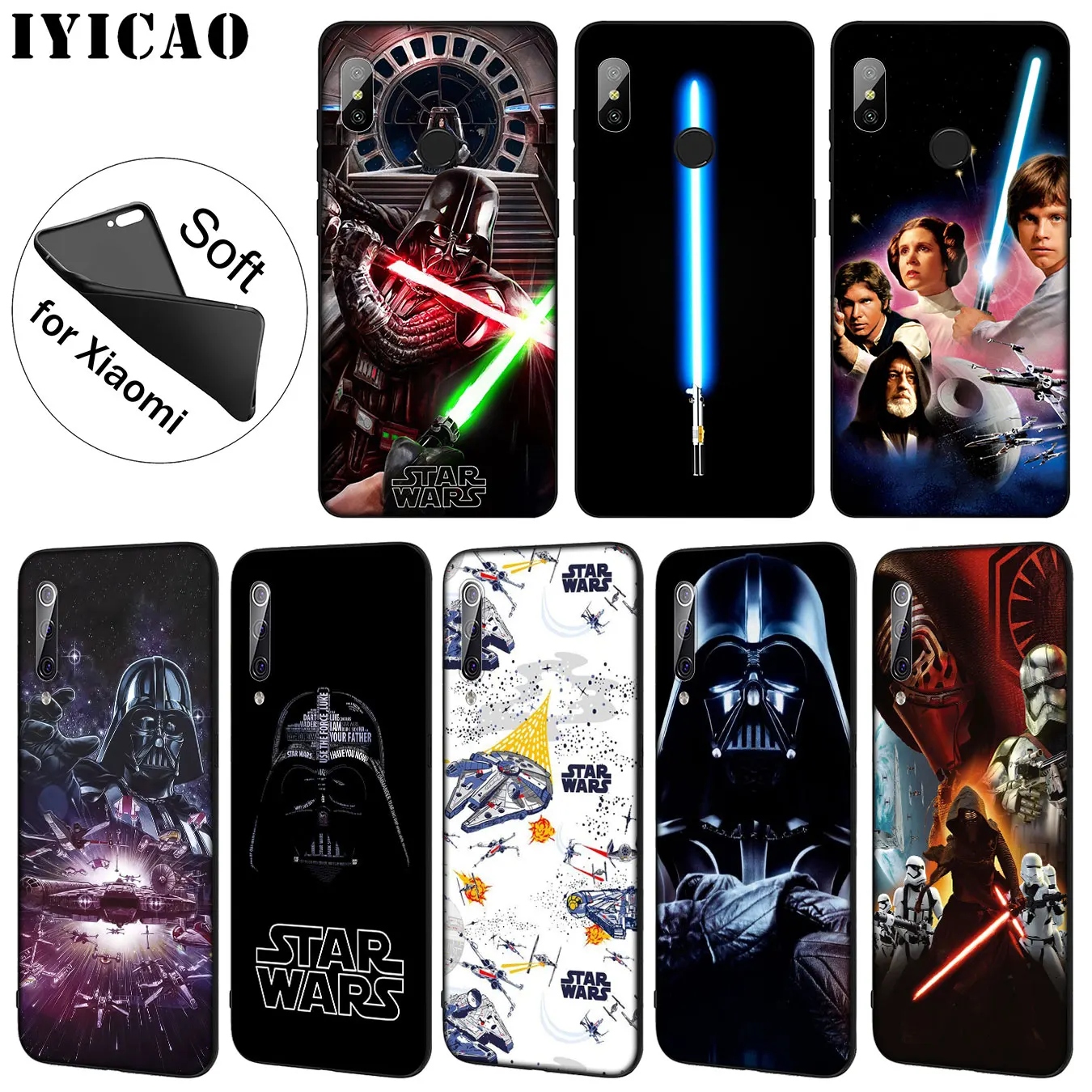

IYICAO Star Wars Yoda Darth Vader Soft Silicone Phone Case for Xiaomi Mi 9 8 A2 Lite A1 6 6X pocophone f1 MAX 3 mi9 mi8 mia2