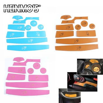 

For Mini Cooper F55 Leather Car Door Slot Central Control Anti Slip Cup Coaster Mat For Mini Cooper F55 Car Interior Accessories