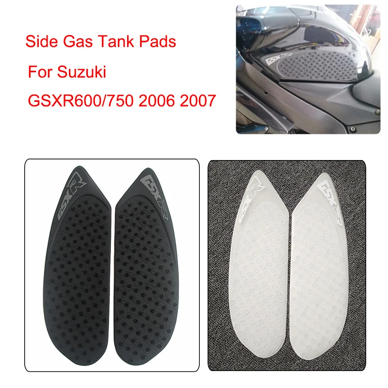MTCLUB Motorcycle Anti slip Fuel Tank Pad Side Gas Knee Grip Traction Pads For Suzuki GSX-R GSXR 600750 2006 2007 GSXR600 750 (4)