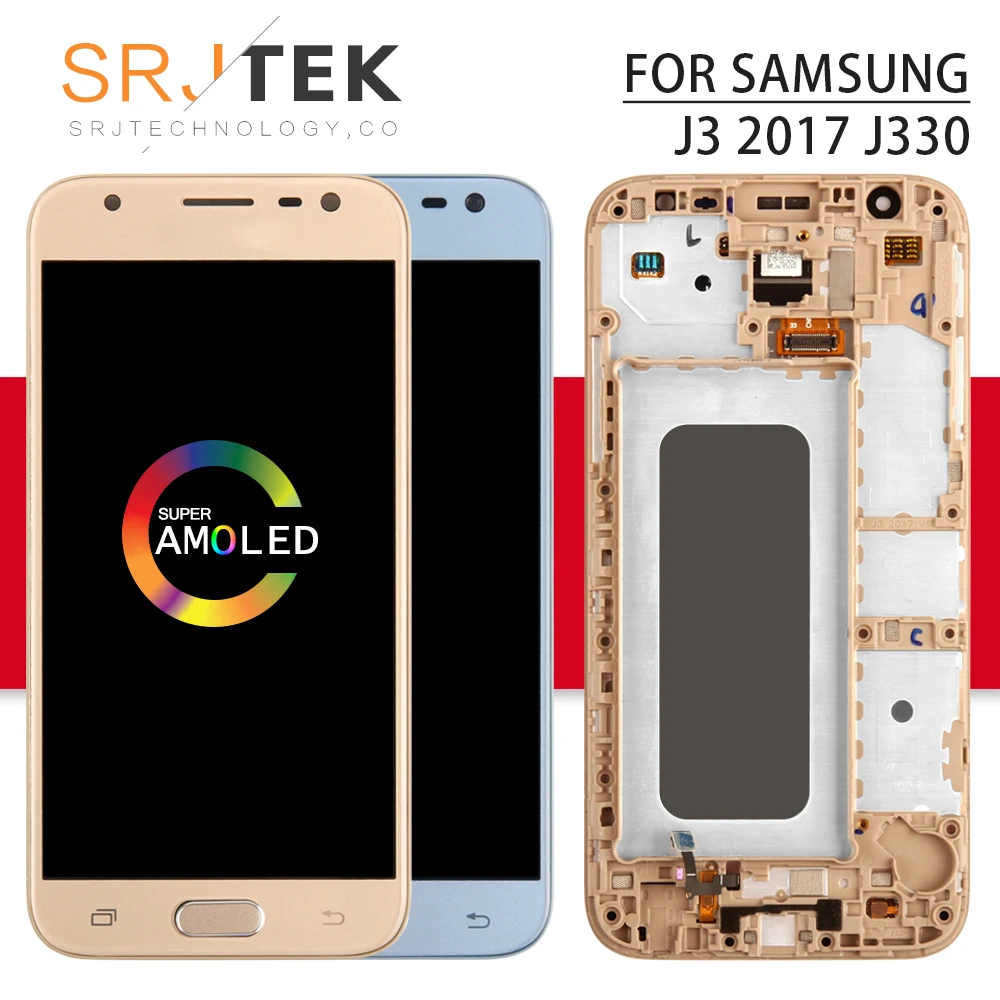 

AMOLED J330FN J330 For Samsung J3 2017 Display Glass J330F LCD Touch Digitizer For Galaxy For Samsung J3 Pro LCD Frame Screen