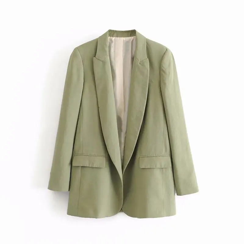 

2019 women fashion solid color open stitch casual business blazer office lady suit leisure pockets outwear chic tops CT232
