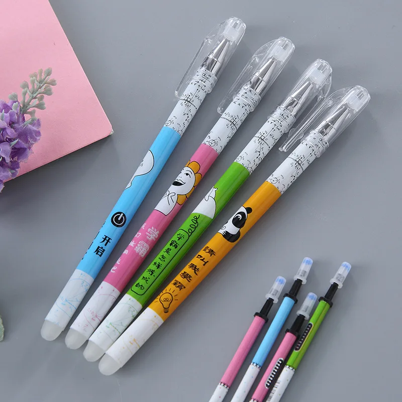 4 шт./лот Kawaii Panda 0 5 мм стираемая гелевая ручка нейтральные ручки для письма черные