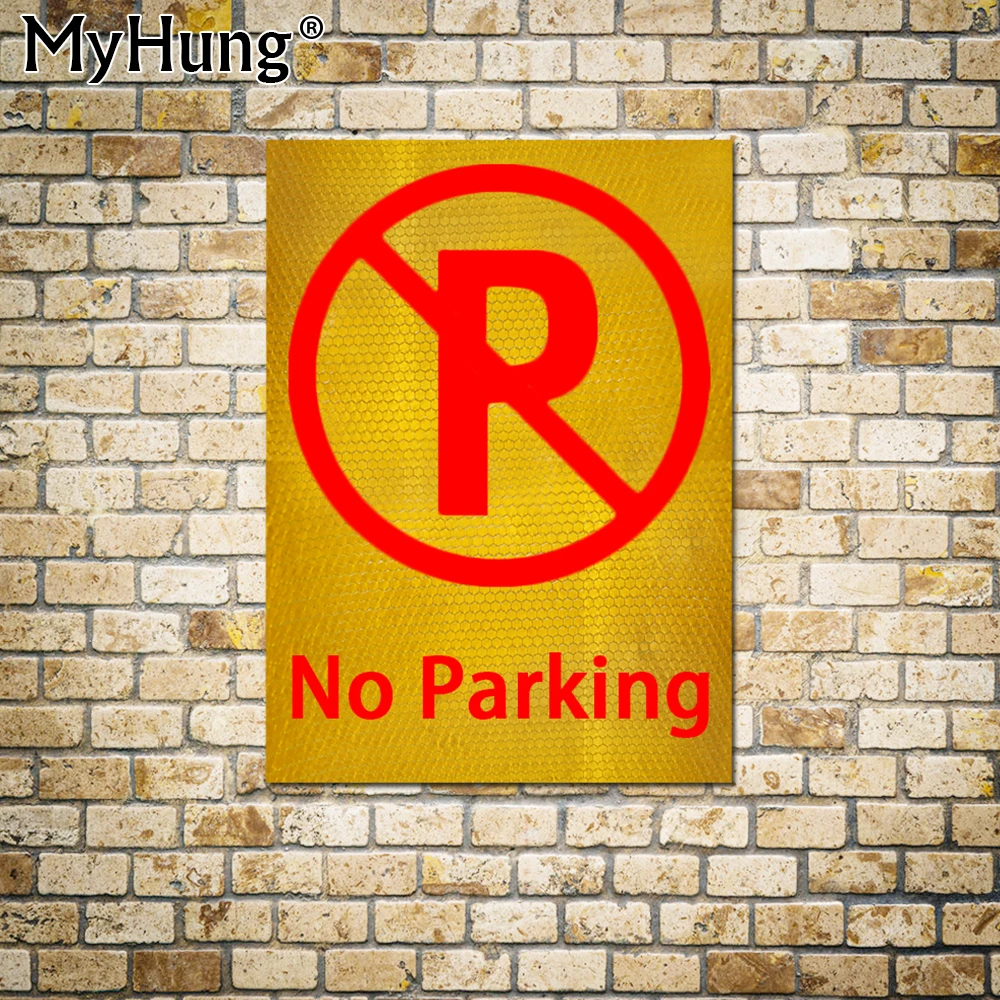

2016 1pc No Parking Reflective Stickers Commercial Painting Wall Decoration Warning Words 15x20cm For Schools Hotels The Mall