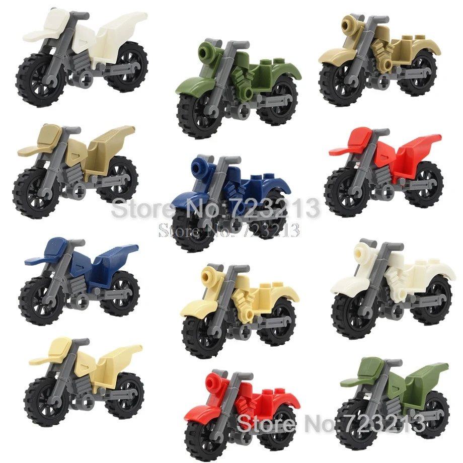

Single Sale 6 color Motor Vehicles Motorcycle Accessories MOC Motor Super Hero SWAT Parts Building Blocks Bricks Toys for Kids