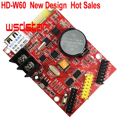 

HD-W60 1*HUB08 2*HUB12 1024*32 USB & WIFI Single & Dual Color LED display control card HD W60 HD-W6B Hot Sales